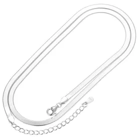 16-20 INCHES FLAT SNAKE CHAIN 925 STERLING SILVER NECKLACE-6 grams