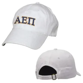 AEPi White Greek Letter Adjustable Hat