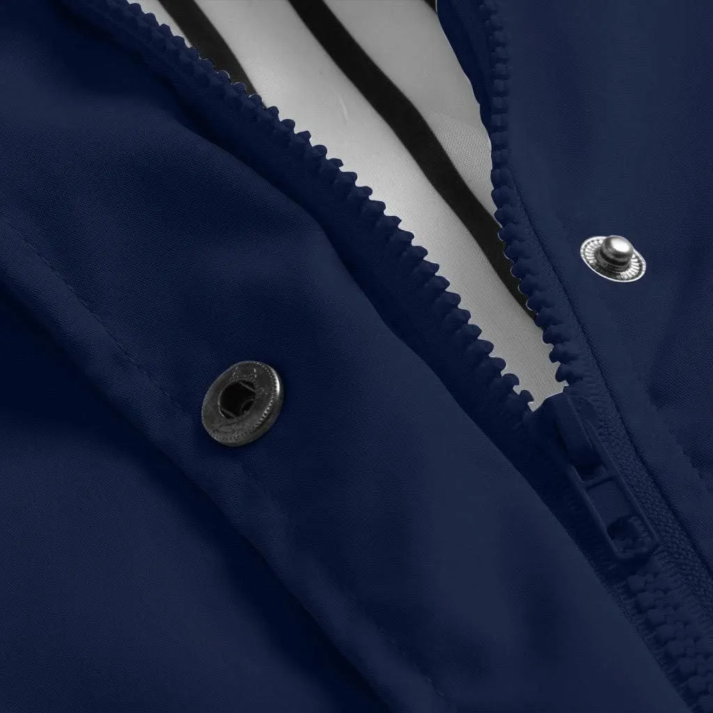 Aniywn Hooded Jacket Women Fall Solid Rain Jacket Outdoor Raincoat Windproof Plus Size Zipper Waterproof Outerwear Tops