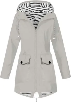 Aniywn Women's Waterproof Raincoat Outdoor Hooded Rain Jacket Windbreaker Lightweight Travel Rain Jacket Coats with Hood