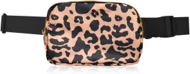 Belt Bag Unisex Waist Pouch Adjustable Strap - Small Workout Gym Running Travel Fanny Pack (Belt Bag - Leopard)