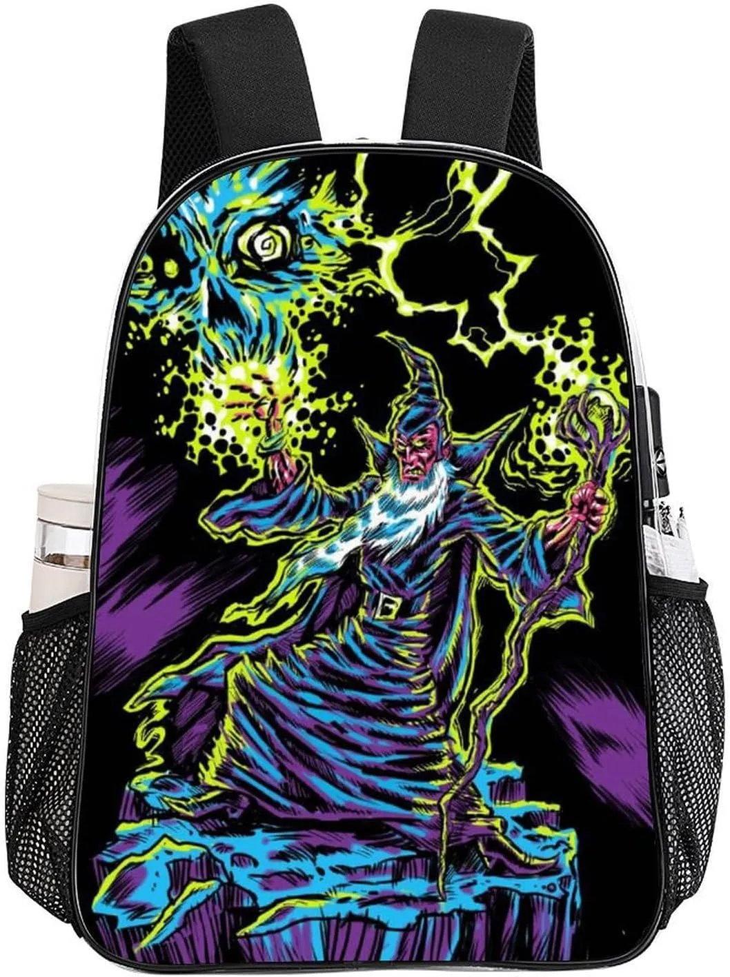 Blacklight by Evil Witch Transparent Fashion Waterproof PVC Transparent Backpack Unisex 17 Inches