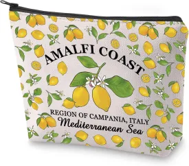 BLUPARK Italy Lemons Cosmetic Bag South Italy Gift Amalfi Coast Travel Makeup Bag Romantic Travel Souvenir Gift (Amalfi Coast)
