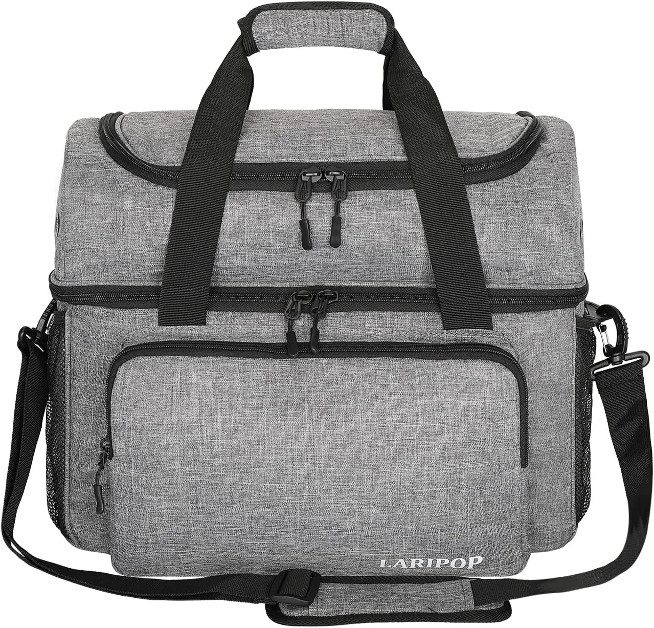 Bowling Ball Bag with Double Ball Holder - Fits Bowling Shoes Up to Mens Size 16