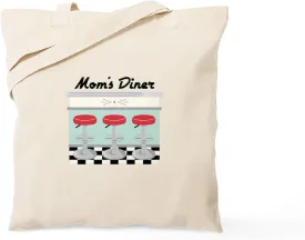 CafePress Mom's Diner Tote Bag Reusable Natural Beige Canvas Shopping Bag
