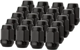 DPAccessories 20 Black 1/2-20 Closed End Bulge Acorn Lug Nuts - Cone Seat - 3/4" Hex LCB3B2HE-BK04020