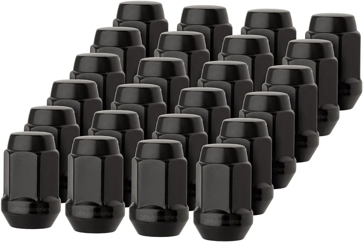DPAccessories 24 Black 12x1.25 Closed End Bulge Acorn Lug Nuts - Cone Seat - 19mm Hex LCB3B5HE-BK04024