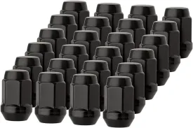 DPAccessories 24 Black 12x1.25 Closed End Bulge Acorn Lug Nuts - Cone Seat - 19mm Hex LCB3B5HE-BK04024