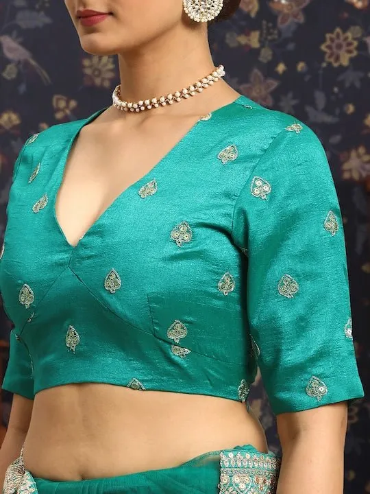 Embroidered Net Saree