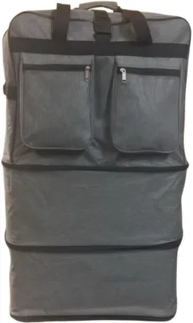 Expandable Lightweight Duffle Bag (40") Rolling wheeled Spinner Suitcase Luggage for Travel and Storage (Gray)