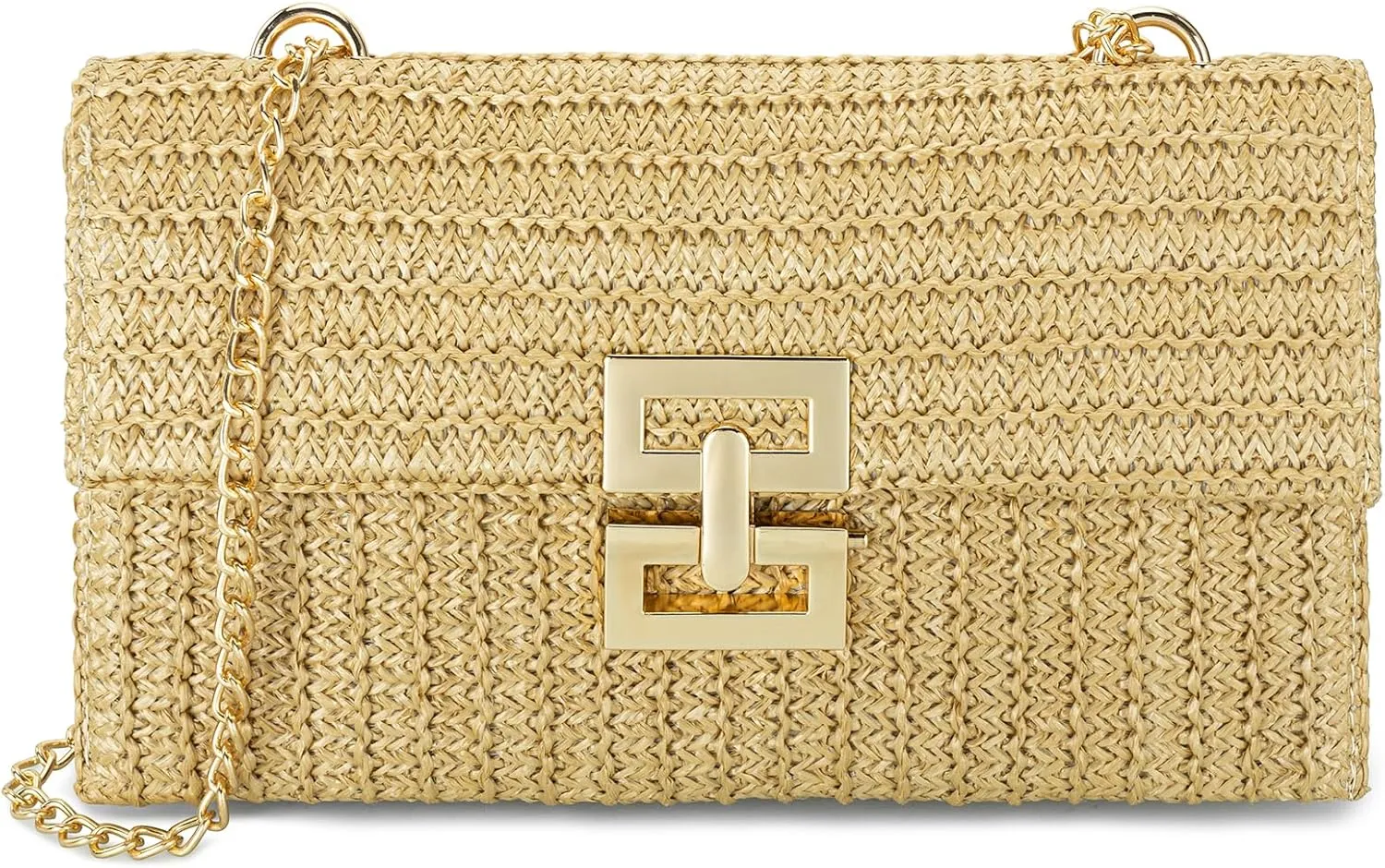 Gets Straw Clutch, Straw Clutch Women Hand-woven for Summer Beach Envelope Clutch Purse Wallet