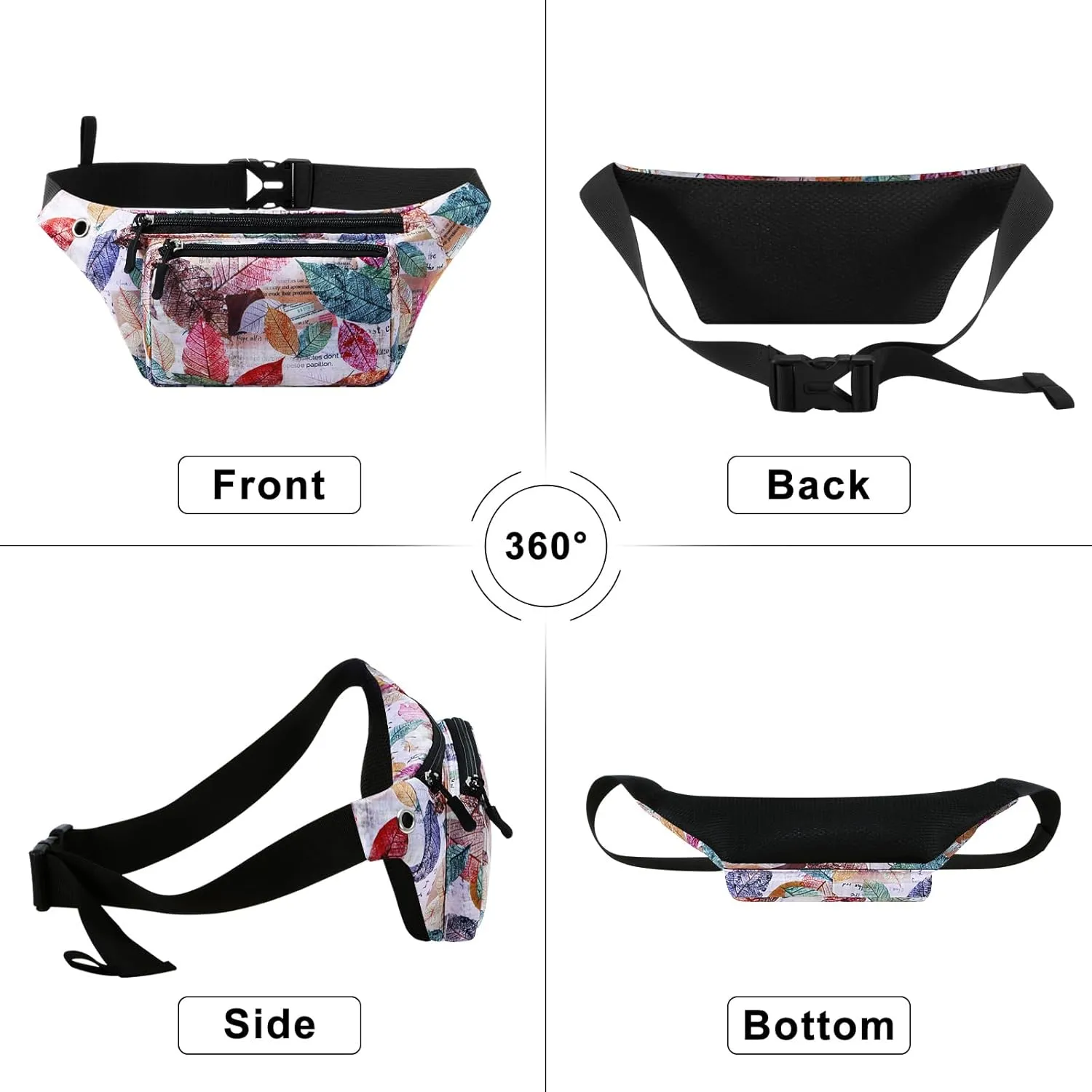 HUA ANGEL Fanny Pack for Women & Men - Crossbody Waist Bag Lightweight Belt Bum Bag for Sports, Travel, Hiking, Everyday Use