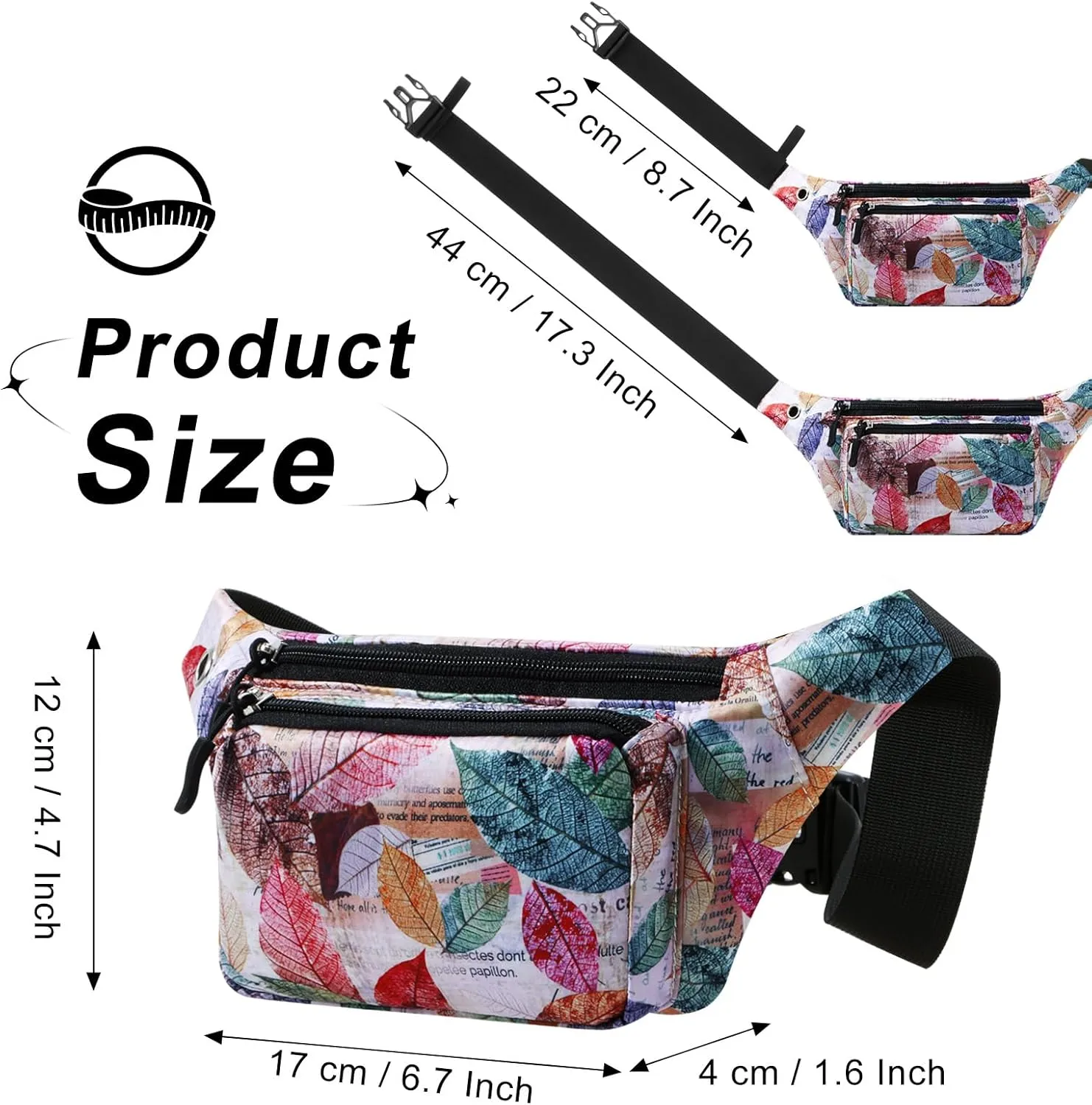 HUA ANGEL Fanny Pack for Women & Men - Crossbody Waist Bag Lightweight Belt Bum Bag for Sports, Travel, Hiking, Everyday Use