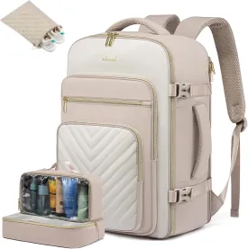 LOVEVOOK Large Travel Backpack for Women, Carry On Bag Flight Approved, 40L TSA Personal Item Travel Bag with 3 Packing Cubes, Waterproof 17 Inch Laptop Hiking Casual Backpack