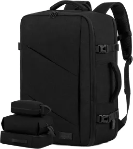 LOVEVOOK Travel Carry on Backpack, Large 40L Personal Item Travel Bag for Men & Women Flight Approved with 3 Packing Cubes, Suitcase Water Resistant Luggage Daypack Business Weekender Bag, Black