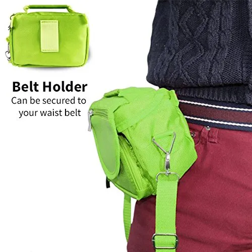 Orzly - GAME & CONSOLE TRAVEL BAG for Sony PSP Consoles (GO/VITA/1000/2000/3000) Has Special Compartments for Games & Accessories. Bag includes Shoulder Strap   Carry Handle   Belt Loop - GREEN