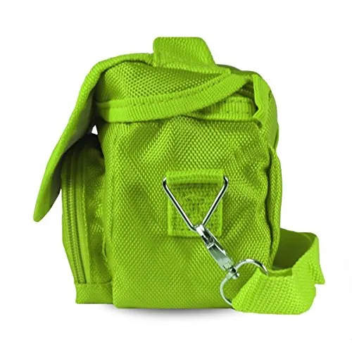 Orzly - GAME & CONSOLE TRAVEL BAG for Sony PSP Consoles (GO/VITA/1000/2000/3000) Has Special Compartments for Games & Accessories. Bag includes Shoulder Strap   Carry Handle   Belt Loop - GREEN
