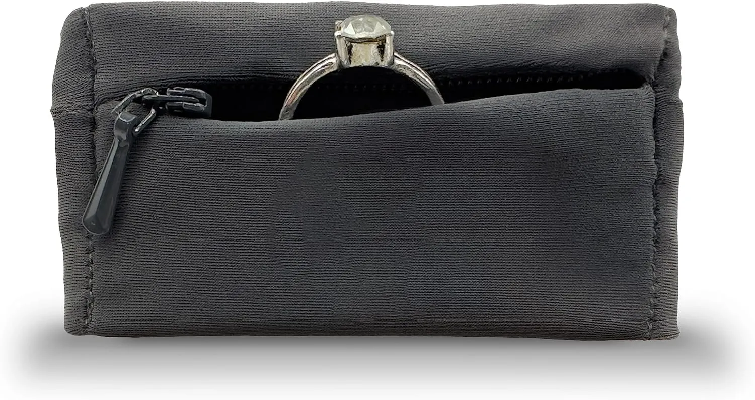 Ring Holder - Stylish Portable Wristband with Hidden Pocket for Men/Women, Discreet Jewelry Protector & Keeper, Key Holder, Gym Organizer, Travel & Fitness Accessories, Wedding Ring Storage
