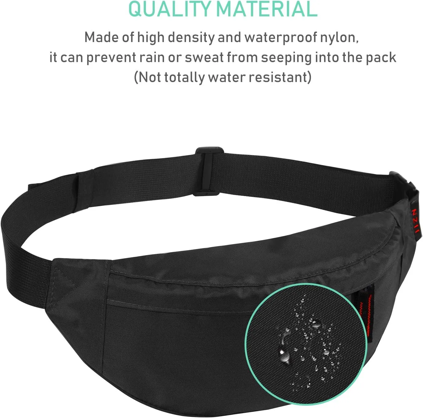 Running waist pack,Fanny Pack for Men Women,Lightweight Belt Bag for Travel Sports Hiking (355 Blak)