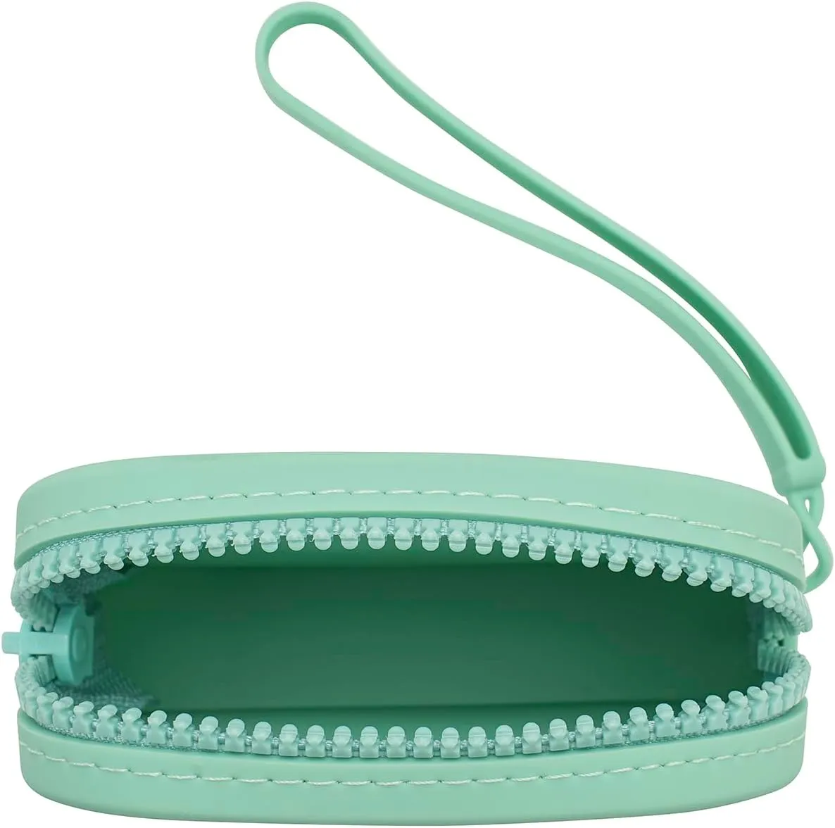 Small Square Portable Silicone Makeup Bag for Women Girls, Small Travel Lovely Waterproof Toiletry Cosmetic Bag, Zipper Closure Organizer Makeup Case with Handle (Green)