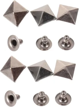 TOKIDNY Pyramid Studs 100pcs Brass Clothing Rivets Punk Spike Set for DIY Decorative Studs for Shoes Bag