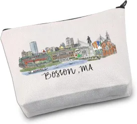 VAMSII Boston MA Gifts and Souvenirs Boston Sky-line Cosmetic Bag Massachusetts Tourist Gift Boston Trip Gift (BostonMABag)