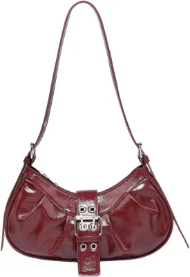 Verdusa Women's PU Leather Punk Rivet Shoulder Bags Vintage Handbag Purses