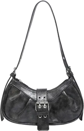 Verdusa Women's PU Leather Punk Rivet Shoulder Bags Vintage Handbag Purses
