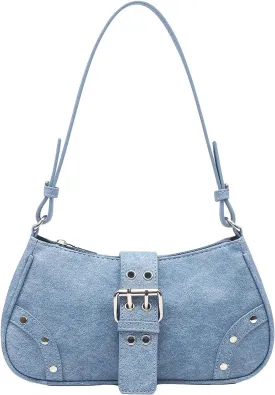 Verdusa Women's PU Leather Punk Rivet Shoulder Bags Vintage Handbag Purses
