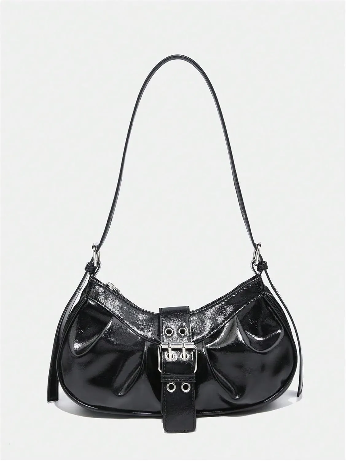 Verdusa Women's PU Leather Punk Rivet Shoulder Bags Vintage Handbag Purses