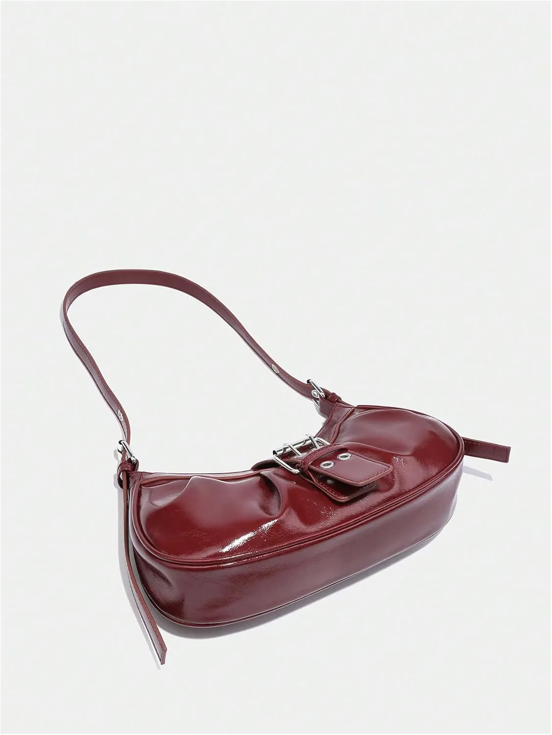 Verdusa Women's PU Leather Punk Rivet Shoulder Bags Vintage Handbag Purses