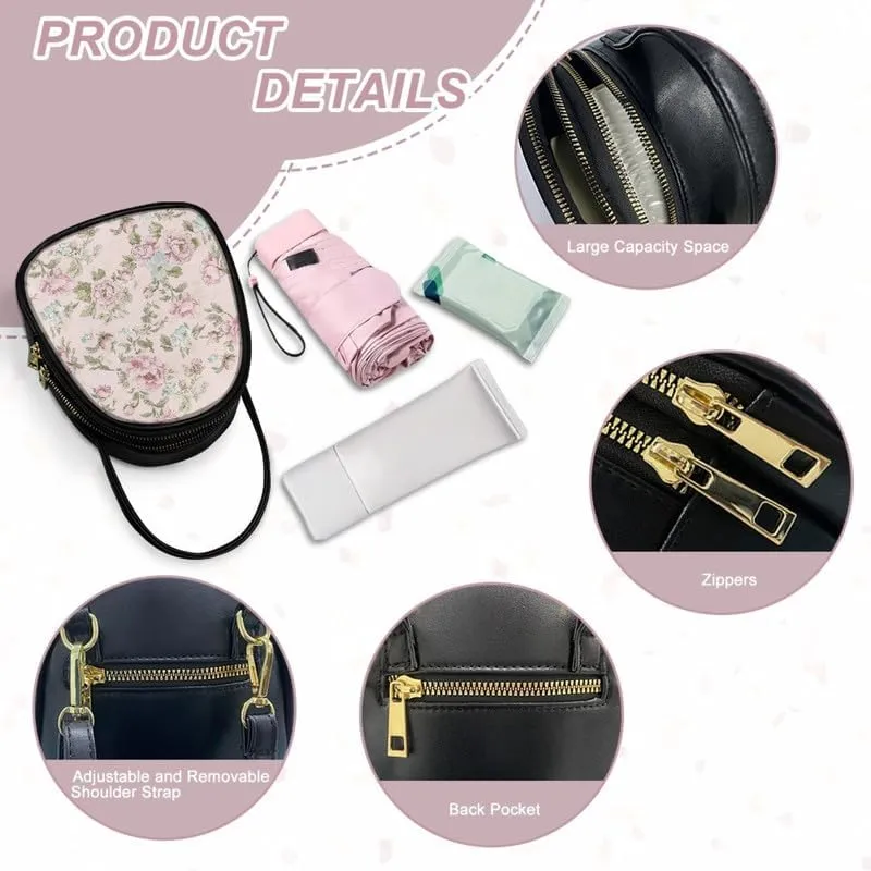 Women Travel Crossbody Cell Phone Purse, PU Leather Wallet Shoulder Bag Zipper Top Handle Handbag Multi Pocket